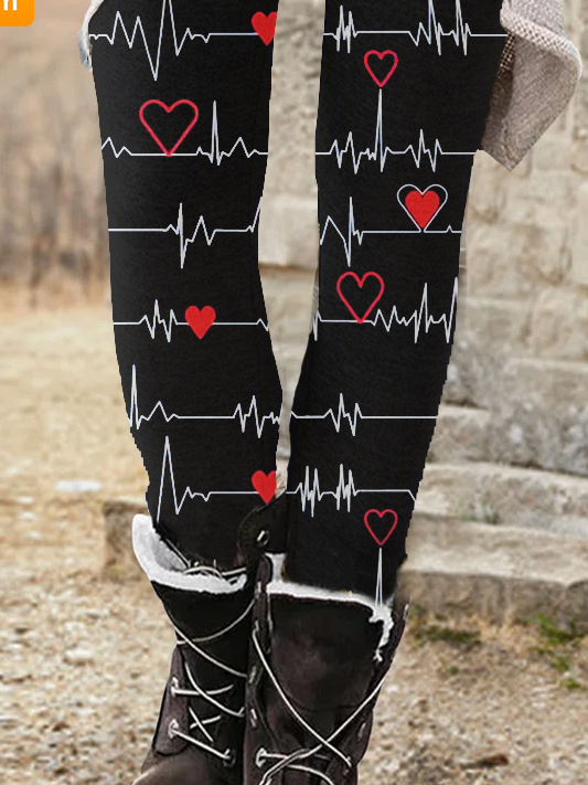 Women's Heart Beat Casual Leggings