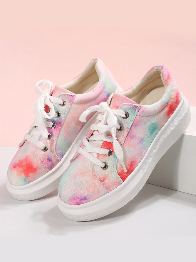 Rainbow Tie Dye Gradient Thick Soled Casual Shoes