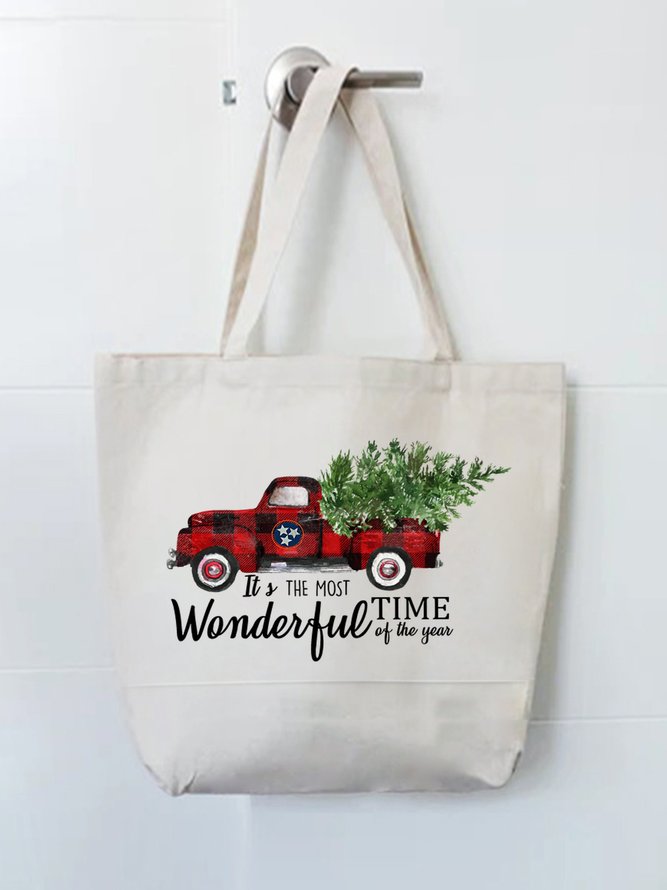It‘s The Most Wonderful Time Of The Year Quotes Text Letters Casual Shopping Tote Bag