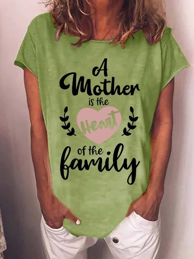 Gift For Mom A Mother Is The Heart Of The Family Womens T-Shirt