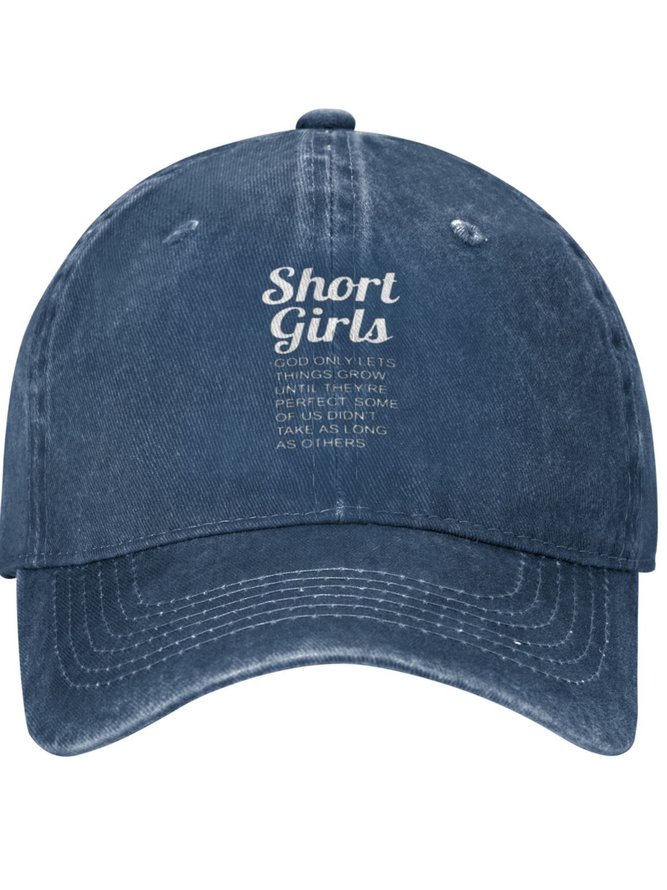 Short Girls Funny Text Letters Adjustable Hat