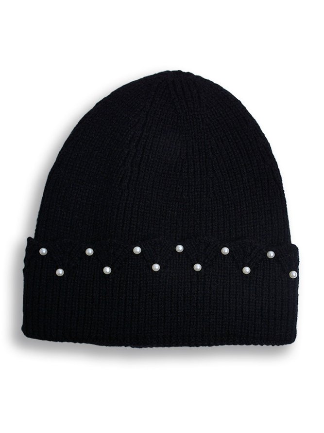 Casual Pearl Embellished Pearl Beanie Accessories For Everyday Commuting