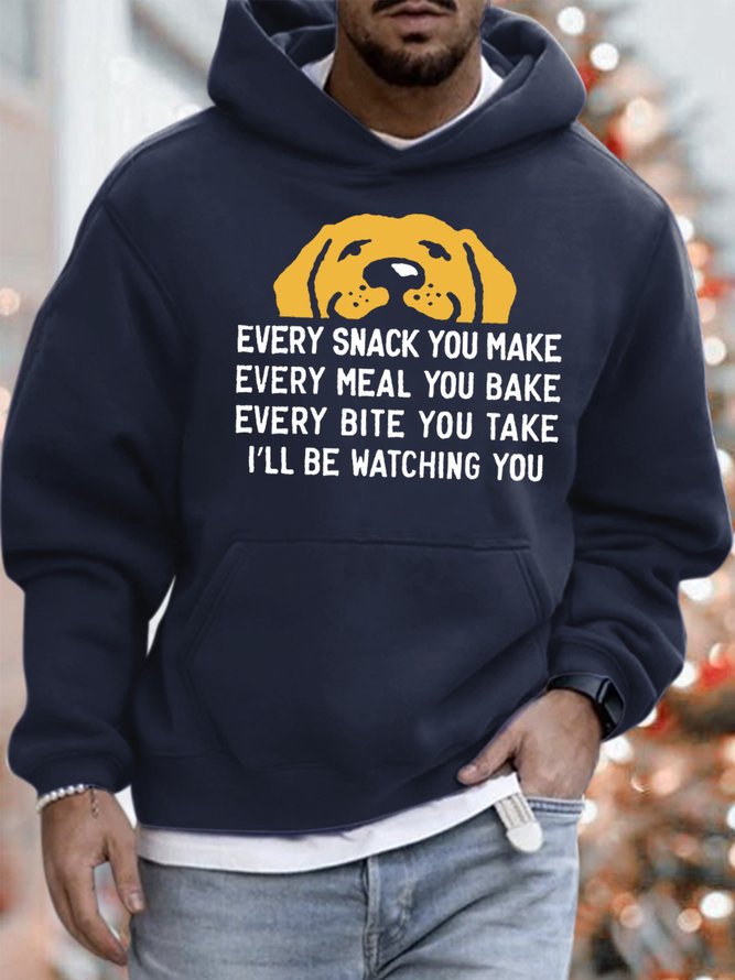 Men's You Do Everythings I Will Be Watching You Funny Dog Graphic Printing Loose Hoodie Casual Text Letters Sweatshirt