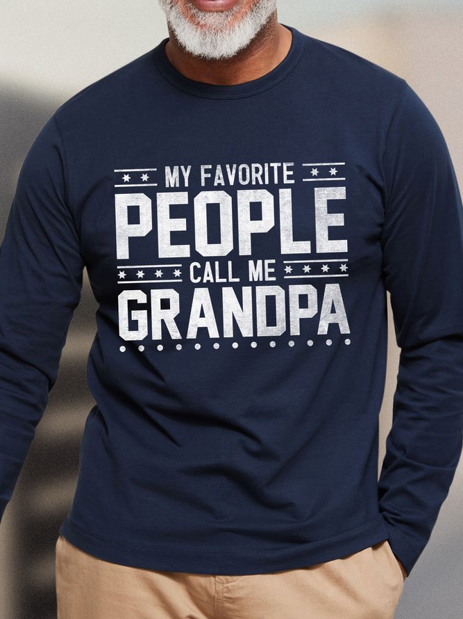 Lilicloth X Abu My Favorite People Call Me Grandpa Mens Long Sleeve T-Shirt