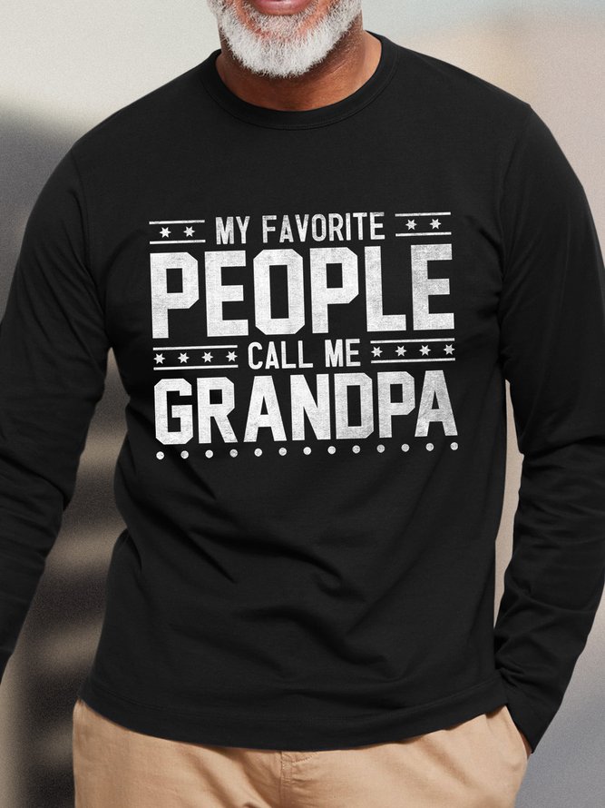 Lilicloth X Abu My Favorite People Call Me Grandpa Mens Long Sleeve T-Shirt