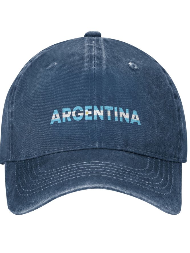 Lilicloth X Jessanjony Argentina Country Patriotic Text Letters Adjustable Hat