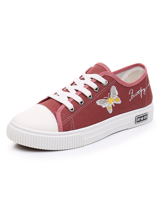 Butterfly Embroidered Breathable Sneakers