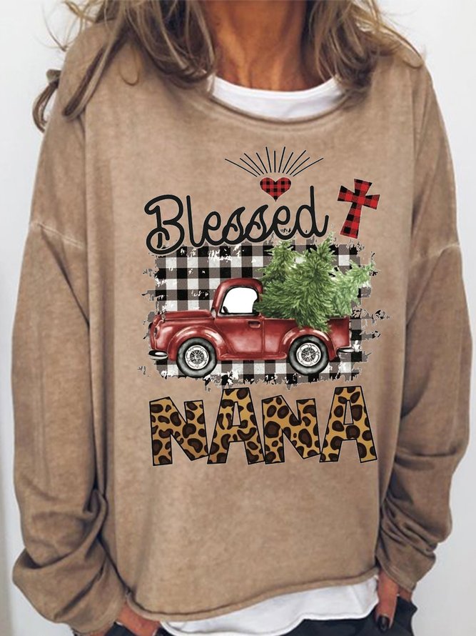 Women's Blessed Nana Loose Simple Sweatshirt
