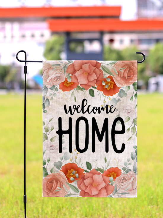12 x 18 Double Sided Printed Burlap Welcome Home Garden Flag Yard Flag Holiday Outdoor Decor Flag