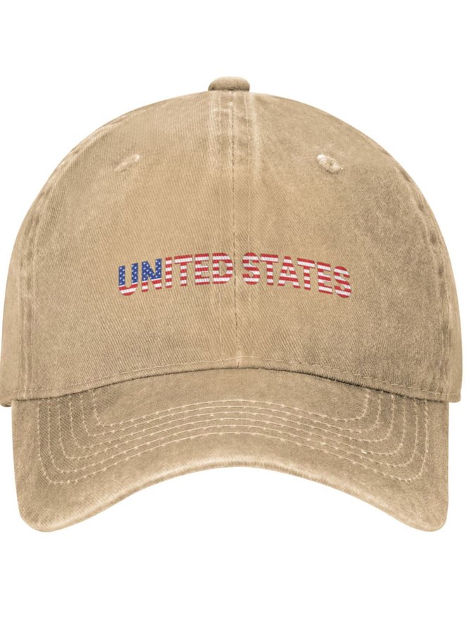 Lilicloth X Jessanjony United States Country Patriotic Text Letters Adjustable Hat