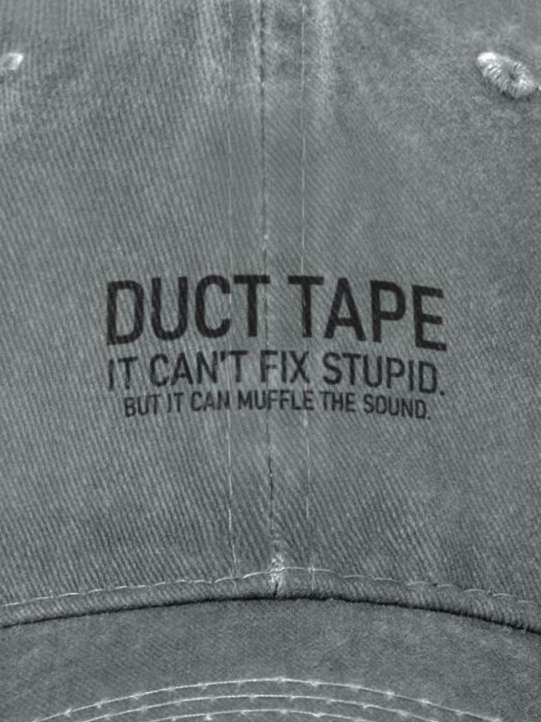 Duct Tape Funny Text Letters Adjustable Hat