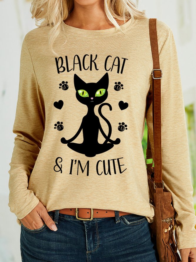Lilicloth X Manikvskhan Black Cat And I'm Cute Womens Long Sleeve T-Shirt
