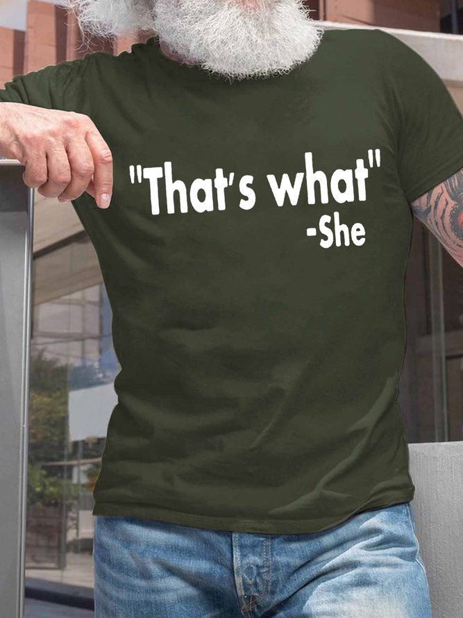 Men's Funny Word That‘s What She Crew Neck Casual T-Shirt
