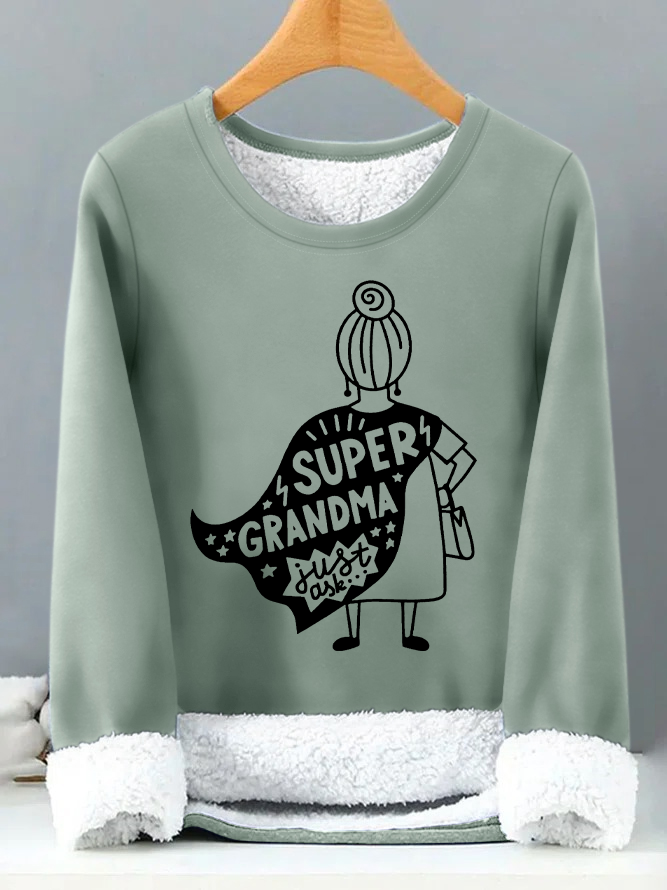 Funny Grandma Gift Super Grandma Womens Warmth Fleece Sweatshirt