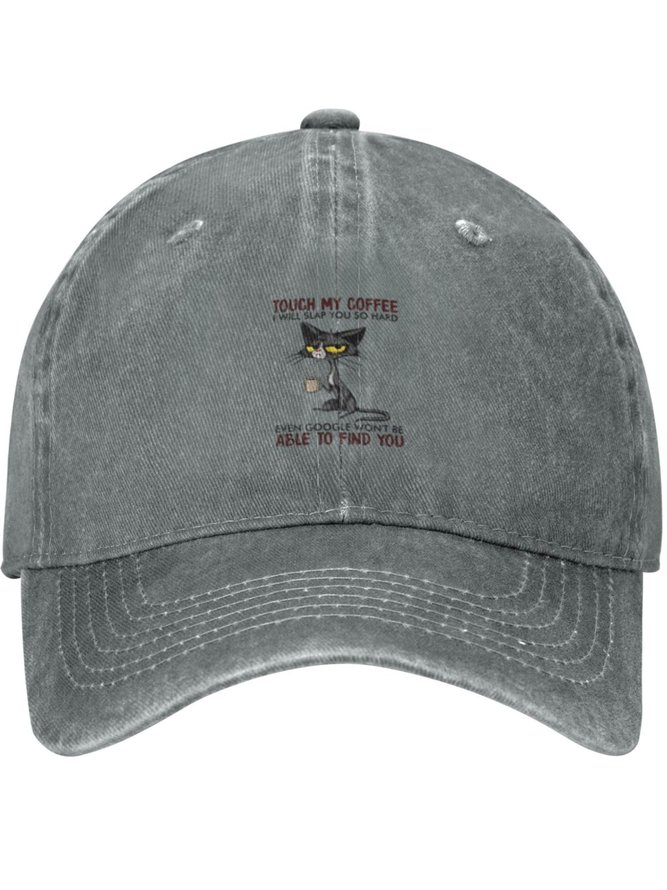 Touch My Coffee Animal Graphic Adjustable Hat