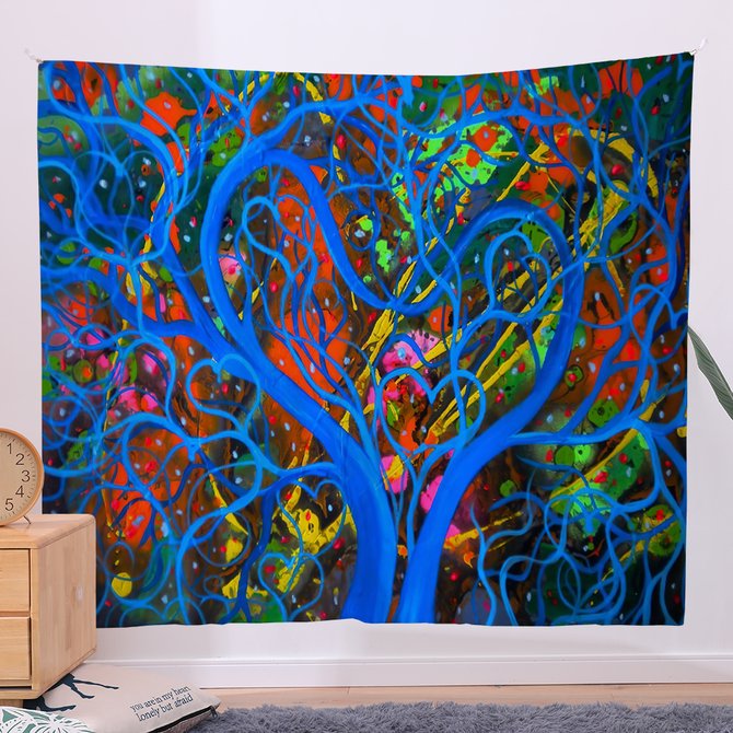 51x60 Bedroom Wood Art Tapestry Fireplace Art For Backdrop Blanket Home Festival Decor