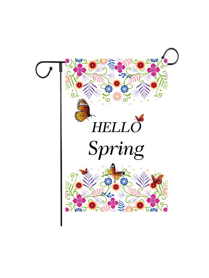 12 x 18 Burlap Garden Flag Hello Spring Welcome Yard Flag Double Sided Printed Holiday Outdoor Decor Flag