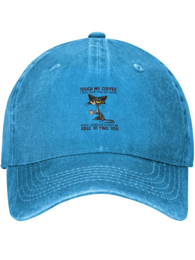 Touch My Coffee Animal Graphic Adjustable Hat
