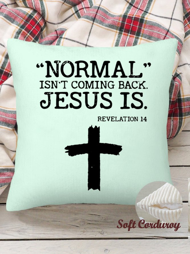 18*18 Throw Pillow Covers , Jesus Corss Graphic Soft Corduroy Cushion Pillowcase Case for Living Room Bed Sofa Car Home Decoration