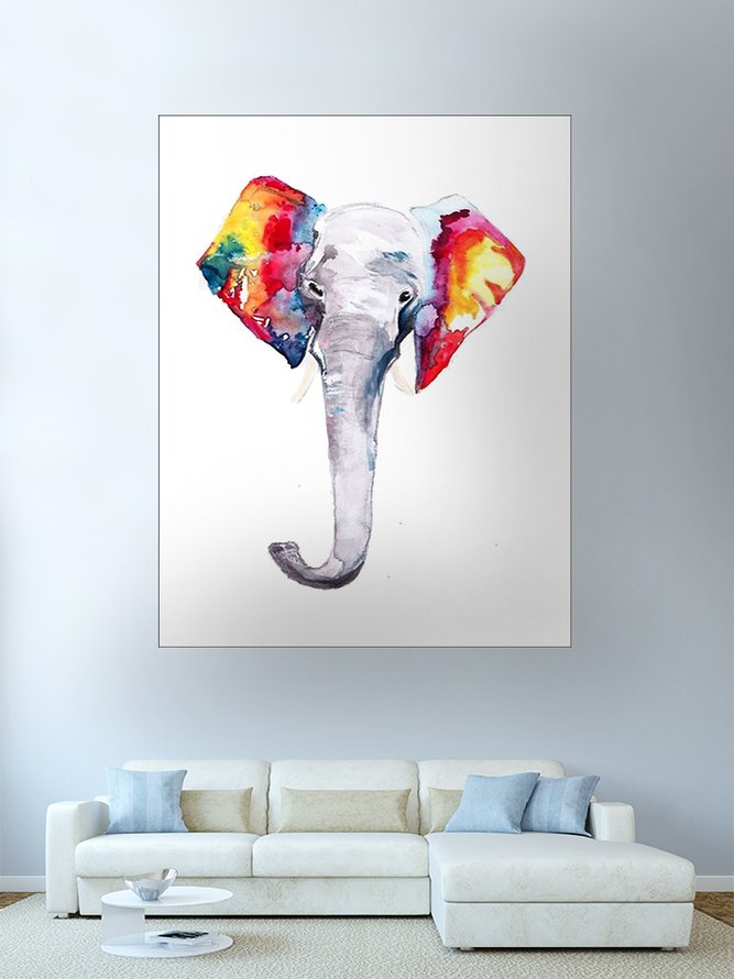 51x60 Animal Elephant Tapestry Fireplace Art For Backdrop Blanket Home Festival Decor