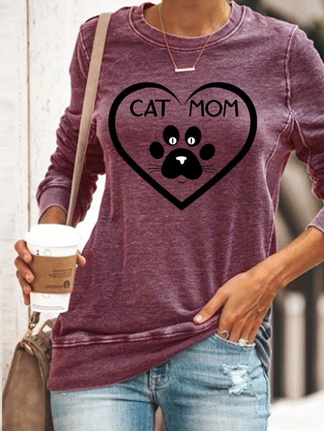 Lilicloth X Paula Cat Mom Heart Women's Sweatshirt
