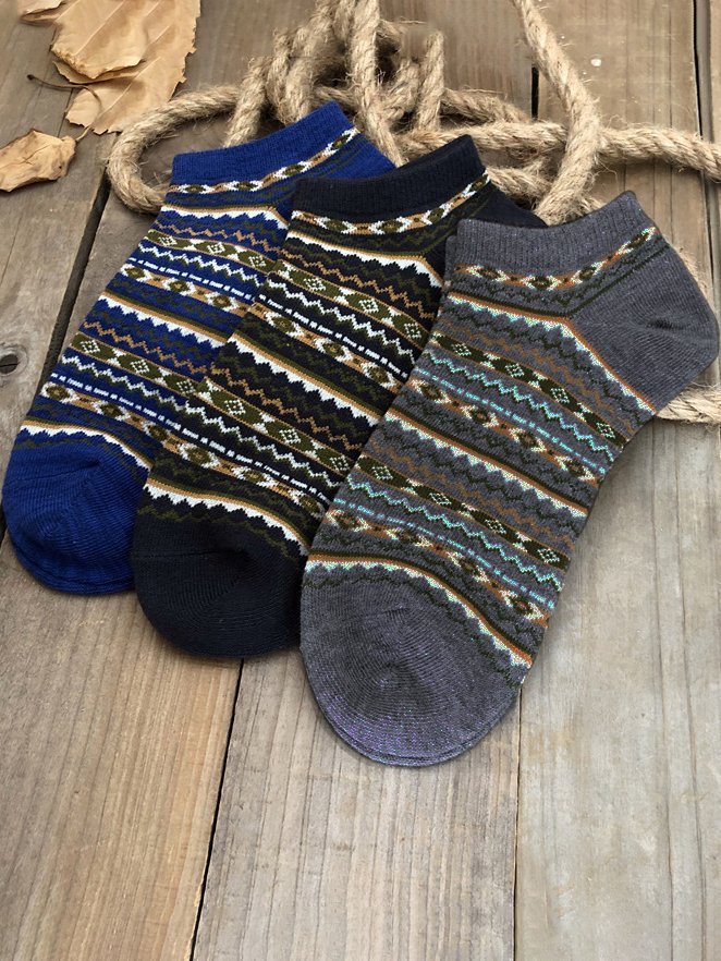 Casual Striped Ethnic Pattern Socks Everyday Commuter Versatile Accessories
