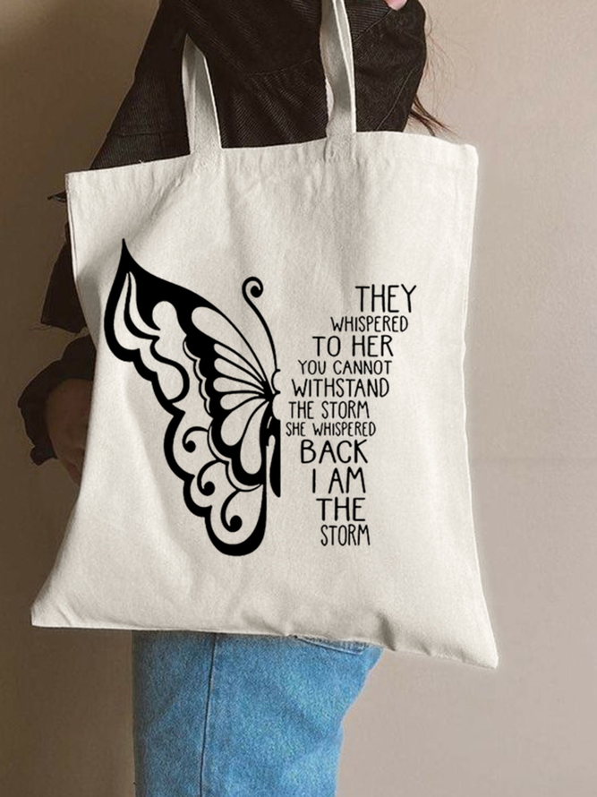 They Whispered To Her Text Letter Shopping Tote