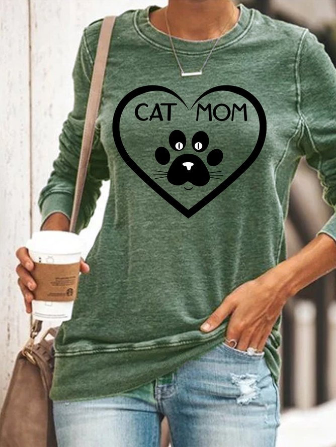 Lilicloth X Paula Cat Mom Heart Women's Sweatshirt