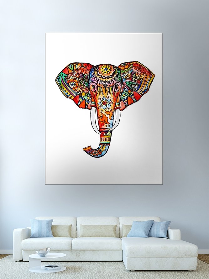 51x60 Animal Elephant Tapestry Fireplace Art For Backdrop Blanket Home Festival Decor