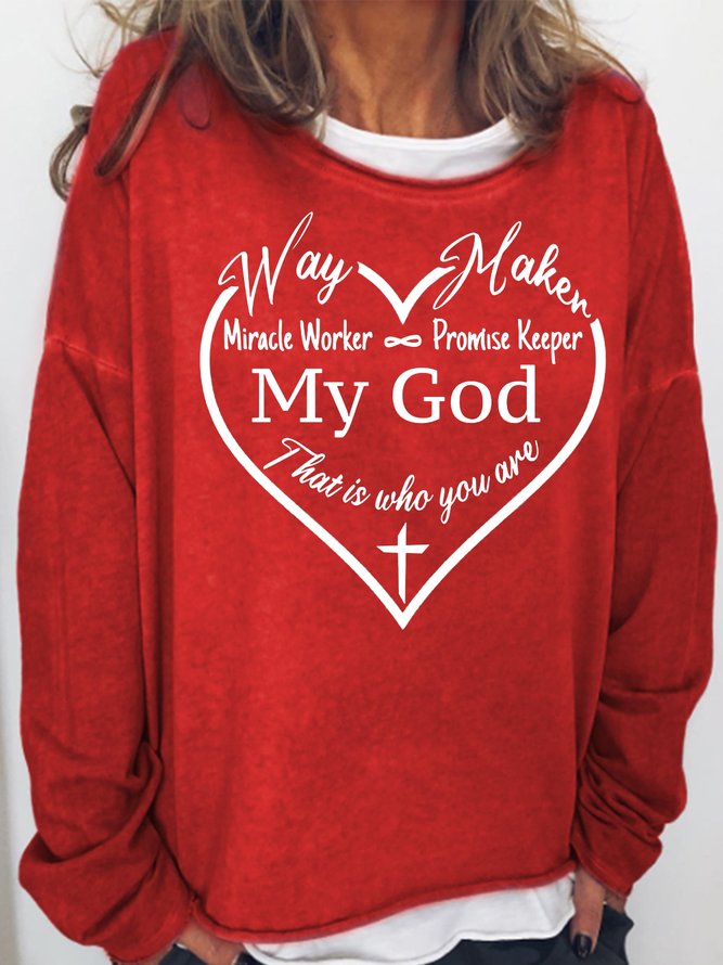 Women‘s Way Maker Bible Verse My God Simple Crew Neck Sweatshirt