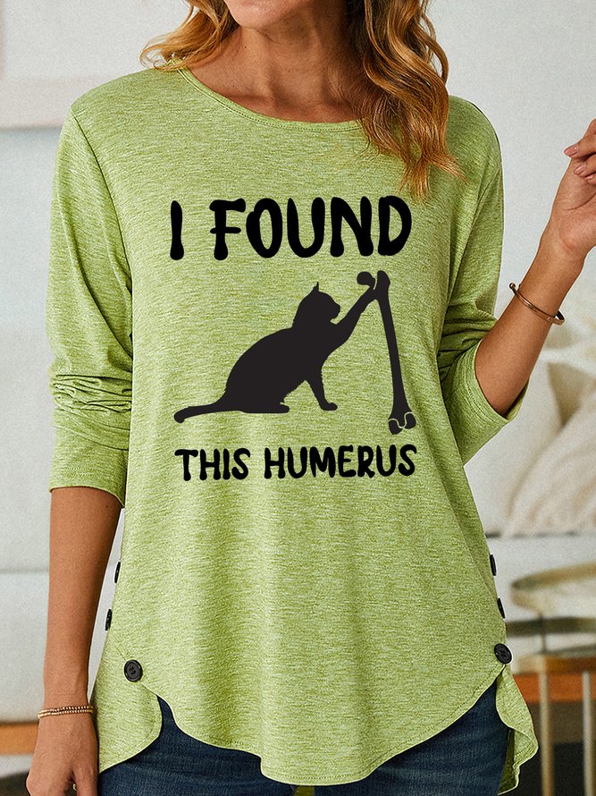 Lilicloth X Jessanjony Funny Cat I Found This Humerus Women's Long Sleeve T-Shirt