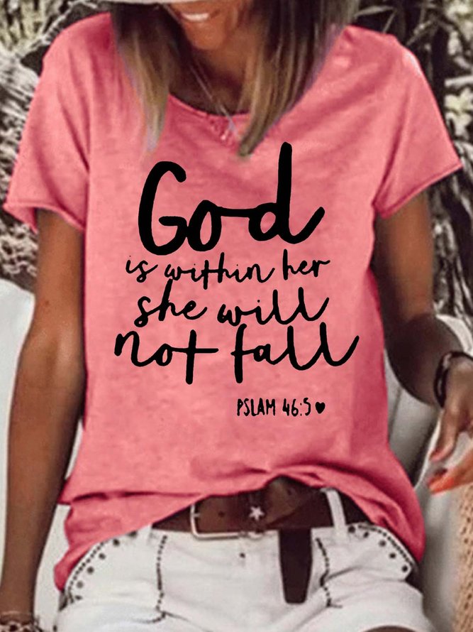 Women's Christian Casual Text Letters T-Shirt