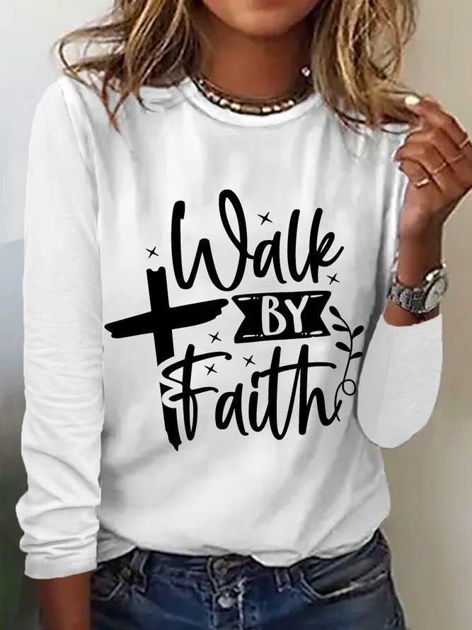 Women's Walk by Faith Cotton-Blend Regular Fit Simple Top