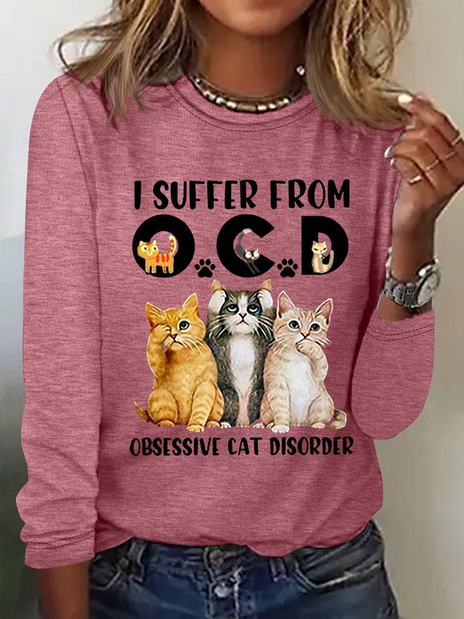 I Suffer From Ocd Obsessive Cat Disorder Women's Long Sleeve T-Shirt