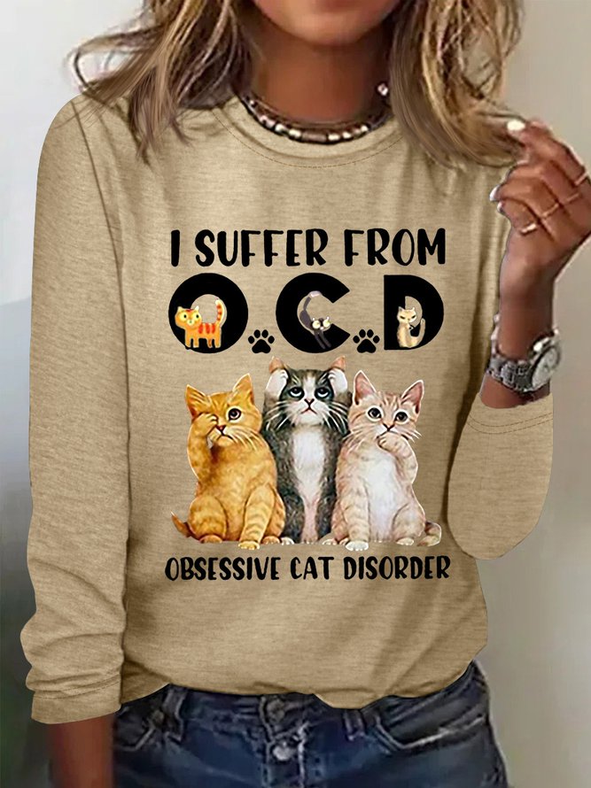 I Suffer From Ocd Obsessive Cat Disorder Women's Long Sleeve T-Shirt