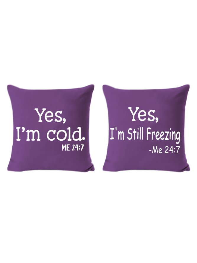 20*20 Set of 2 Yes I'm Cold Backrest Cushion Pillow Covers, Decorations For Home