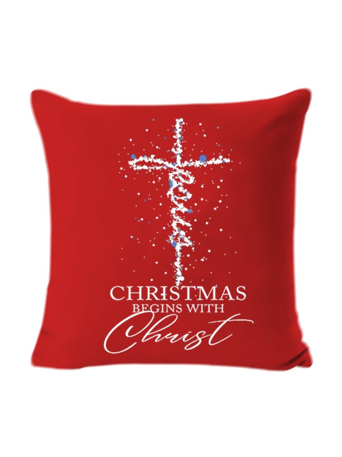 18*18 Jesus Christmas Backrest Cushion Pillow Covers Decorations For Home
