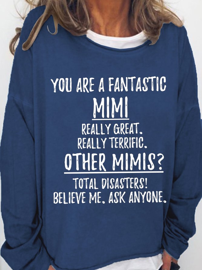 Women's Funny Fantastic Mimi Simple Crew Neck Sweatshirt