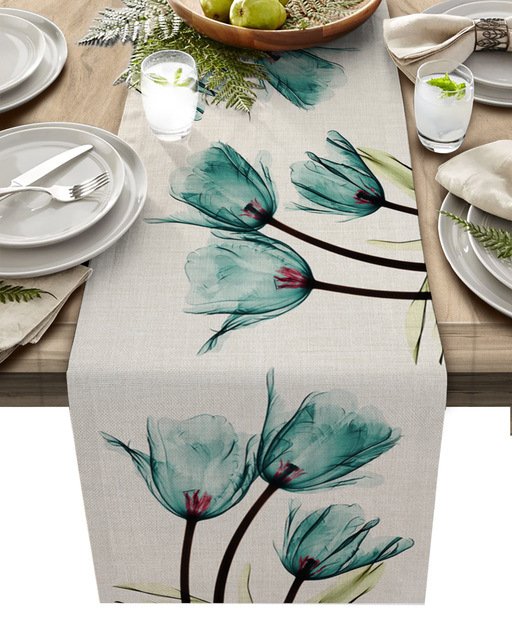 13*72 Tablecloth Floral Leaf Table Tarps Party Decorations