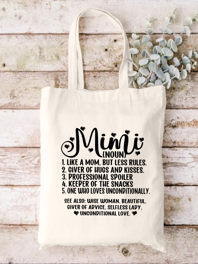 Like A Mom Family Text Letters Casual Shopping Tote Bag