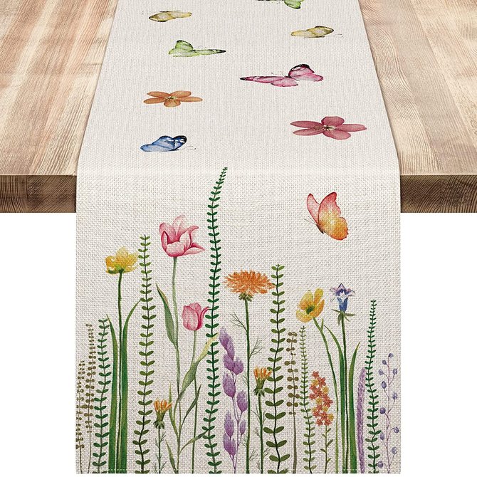 13*72 Tablecloth Floral Butterfly Table Tarps Party Decorations