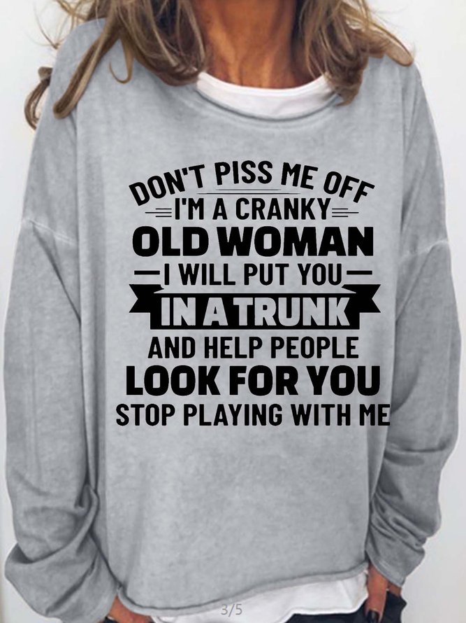 Women's Funny Letter Dont Piss Me Off Casual Sweatshirt
