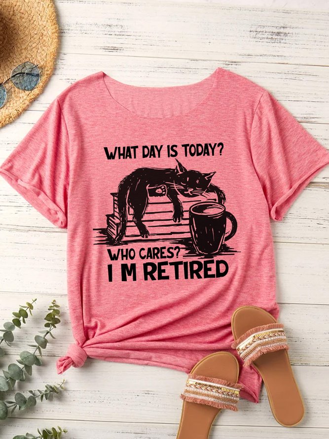Lilicloth X Manikvskhan Cat What Day Is Today Who Cares I‘m Retired Women's T-Shirt