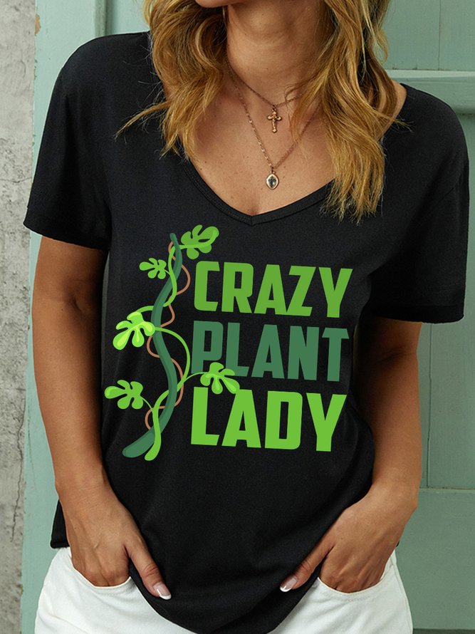 Lilicloth X Manikvskhan Crazy Plant Lady Women's V Neck T-Shirt