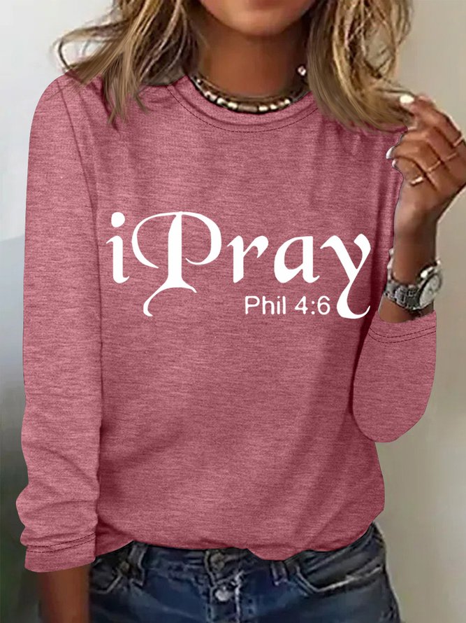 Christian Gift I Pray Women's Long Sleeve T-Shirt