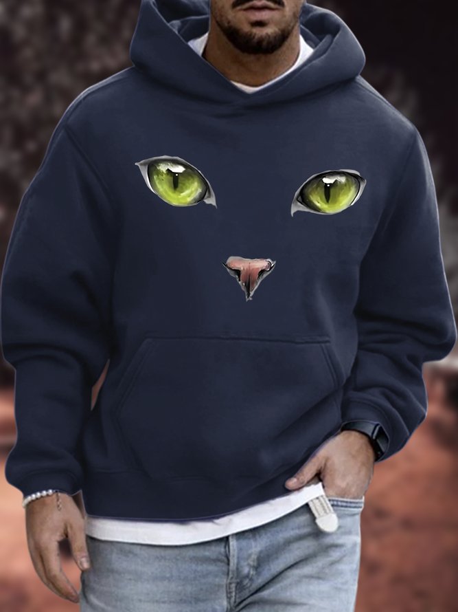Men's Casual Hoodie 3D Cat Sweatshirt