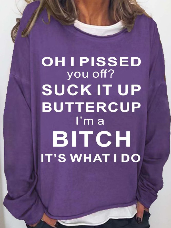 Women's Funny Letter Casual Sweatshirt