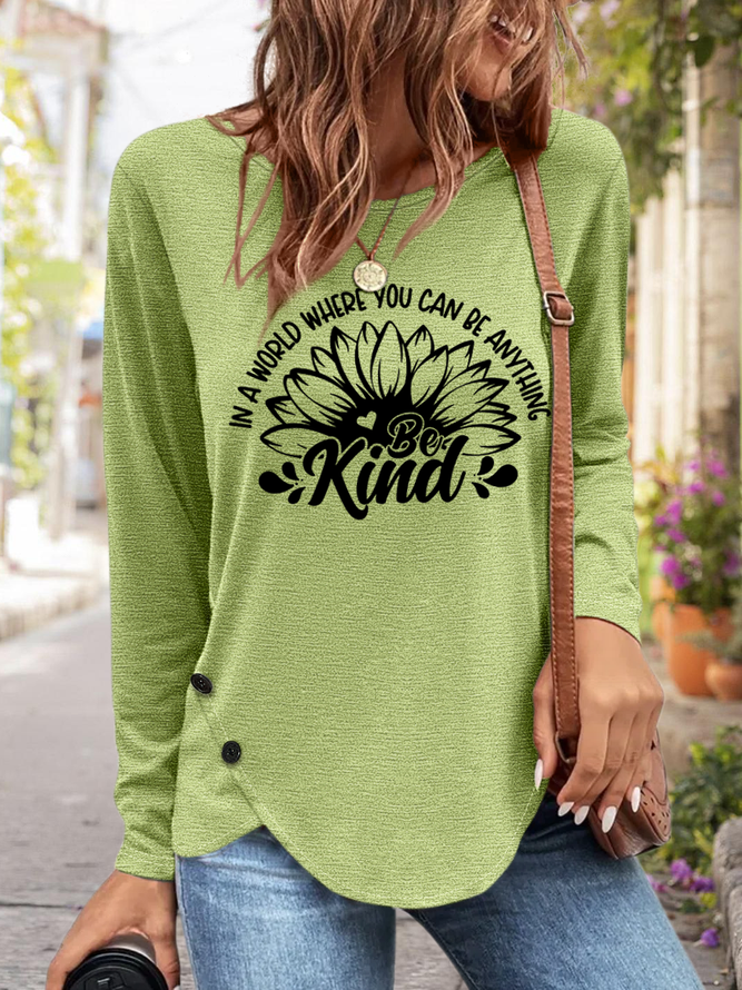 Women's Sunflower Be Kind Long Sleeve T-Shirt
