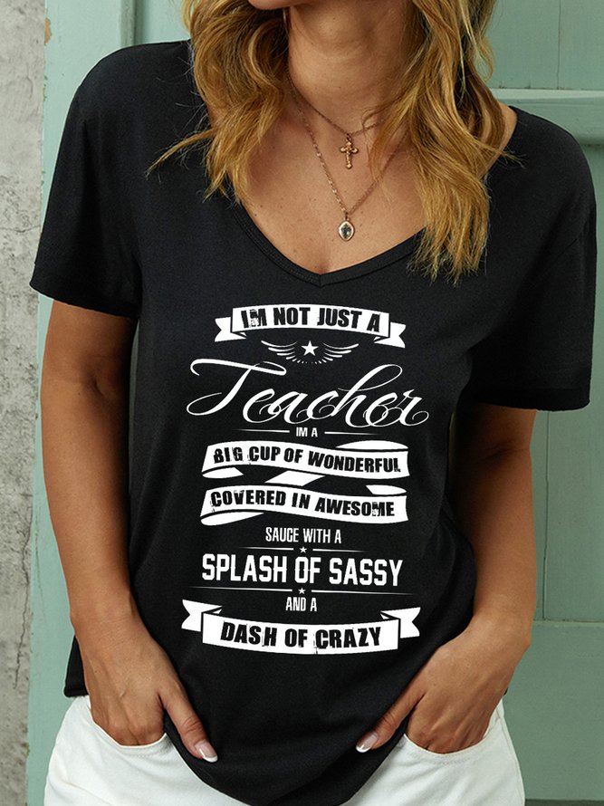 Lilicloth X Cadzart I'm Not Just A Teacher Women's V Neck T-Shirt