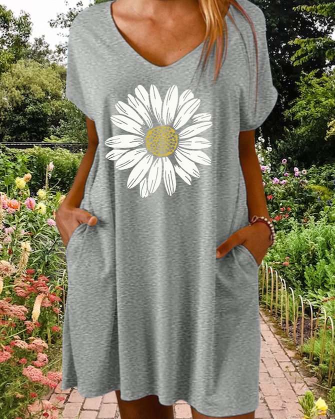 Women's Flower Print Casual Dress